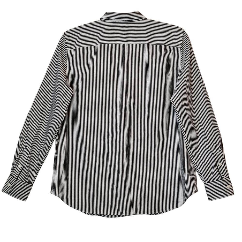 Ralph Lauren Non Iron Black White Stripe Button Down Shirt PL Classic Workwear - Picture 7 of 12